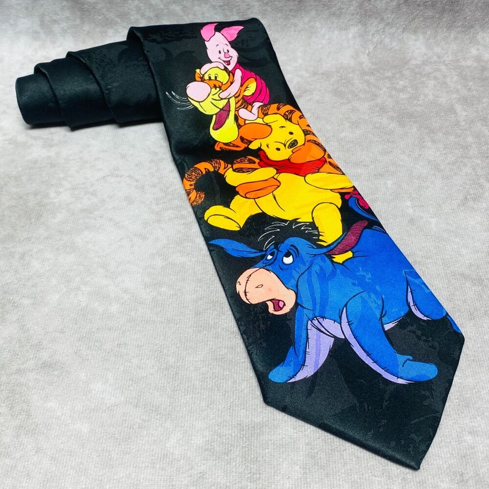 Winnie The Pooh Necktie With Piglet Tigger & Eeyore Disney